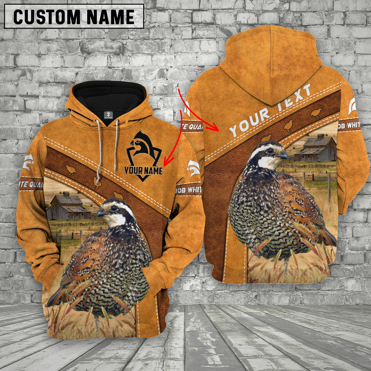 Personalized Name Farm Bob White Quail Cattle Hoodie