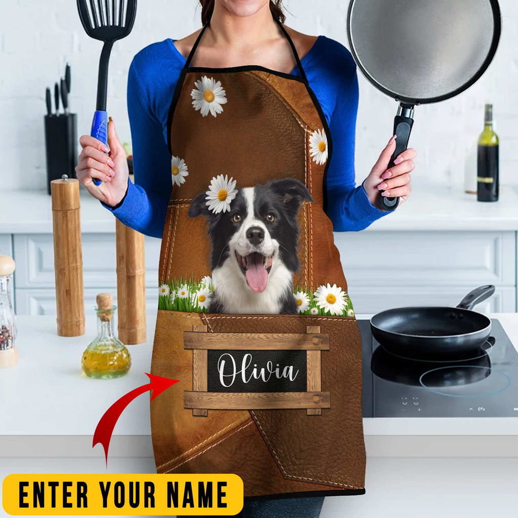 Personalized Name Border Collie All Over Printed 3D Apron