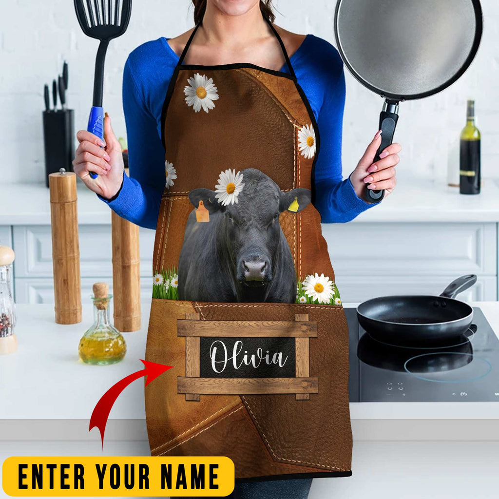 Personalized Name Brangus Cattle All Over Printed 3D Apron
