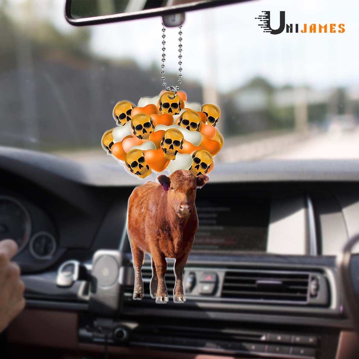 Red Angus Halloween Flying Balloons Ornament