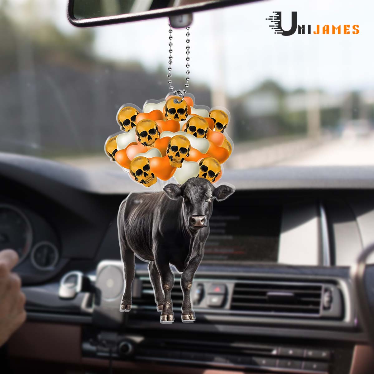 Black Angus Halloween Flying Balloons Ornament