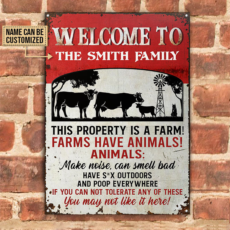 Customized Name Cattle Farm House This Is A Farm All Printed 3D Metal Sign