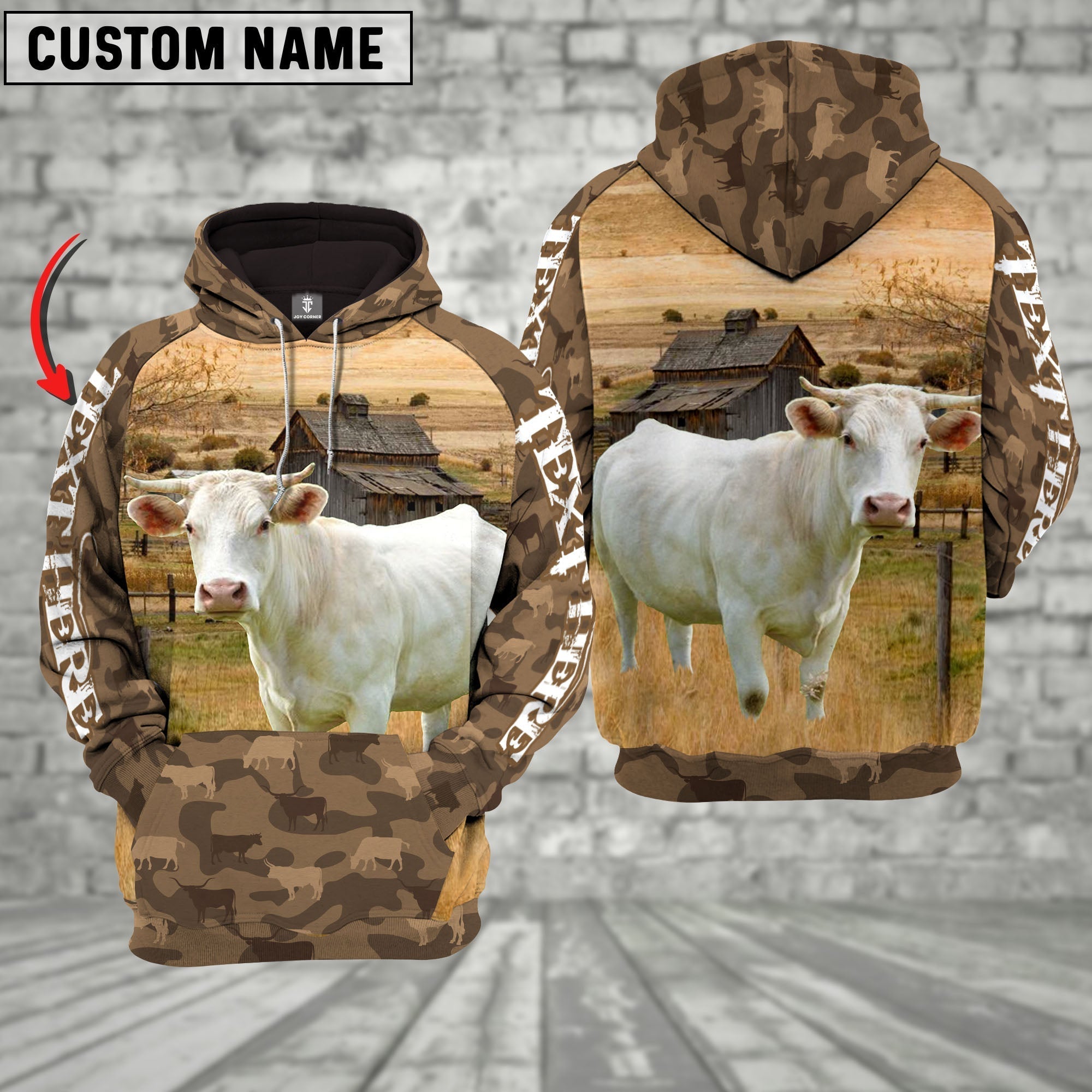 Charolais Cattle Farming Personalized 3D Hoodie