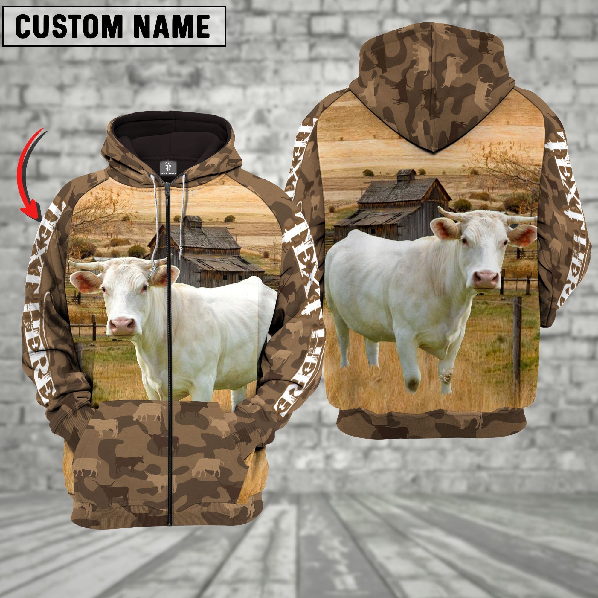 Charolais Cattle Farming Personalized 3D Hoodie