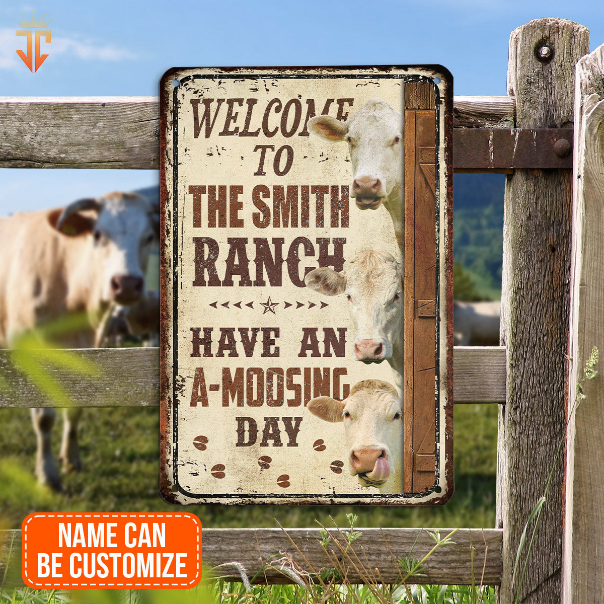 Charolais Have An AMOO-SING Day All Printed 3D Metal Sign