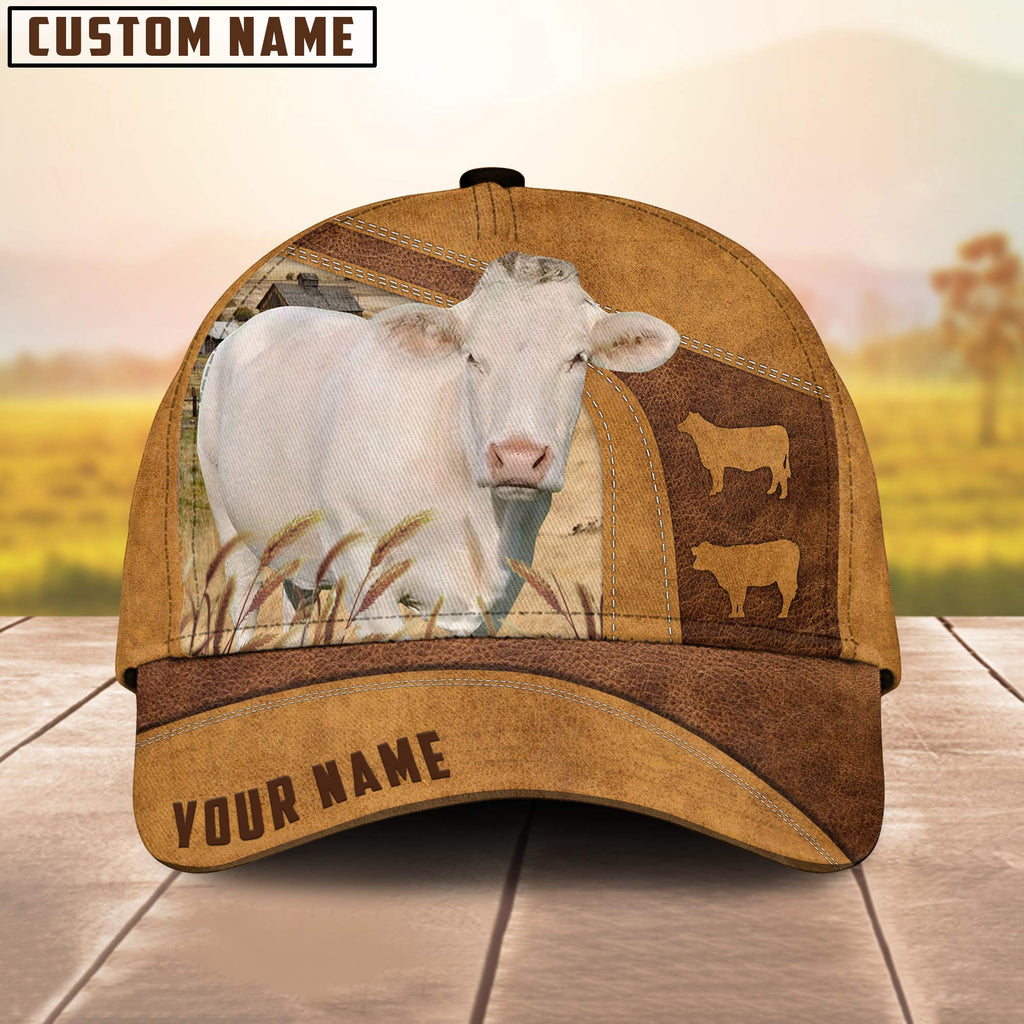 Custom Name Charolais Cattle Cap
