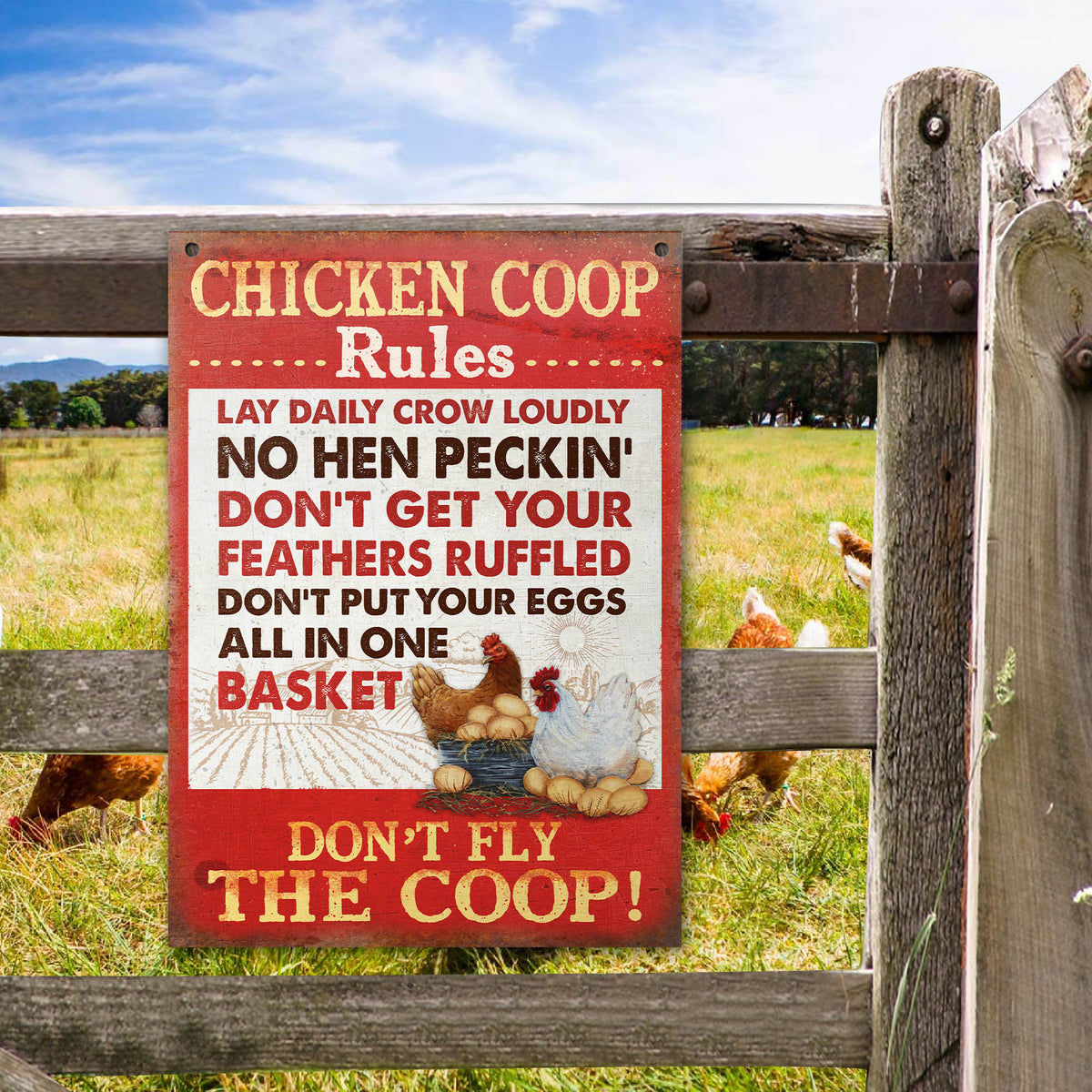 Don't Fly The Coop All Printed 3D Metal Sign