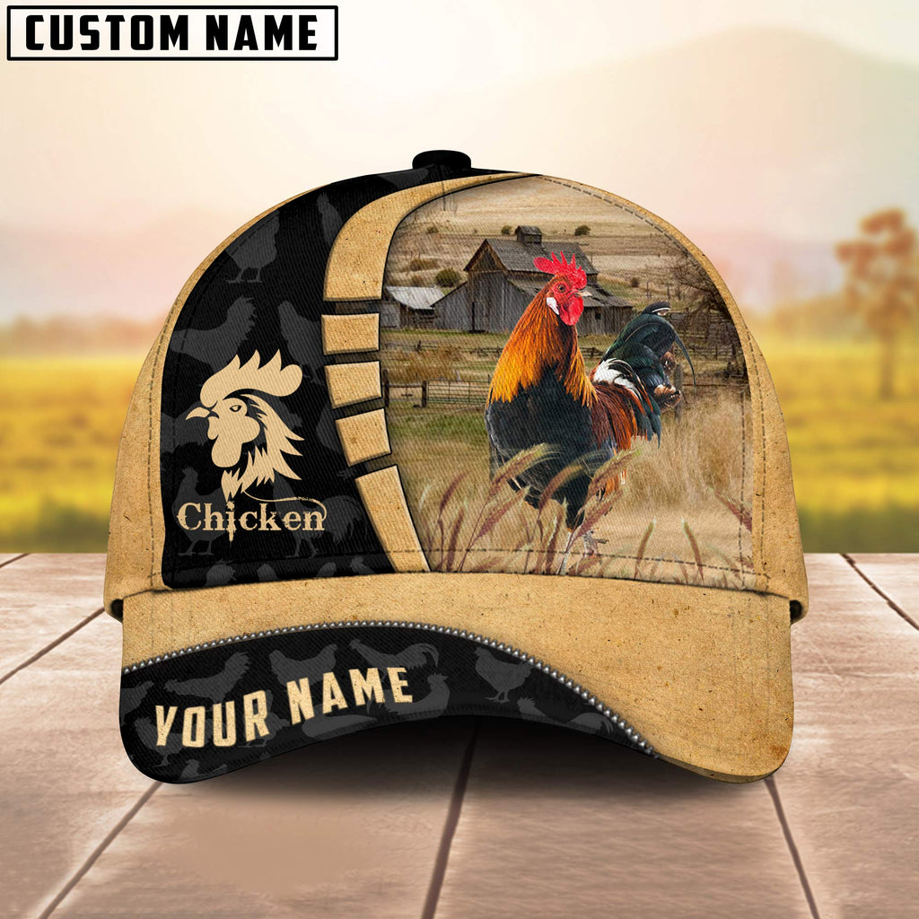 Custom Name Chicken Cattle Farmhouse Field Cap