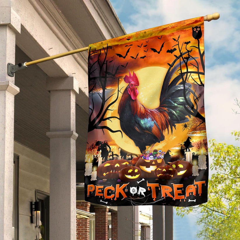 Chicken Peck Or Treat Flag