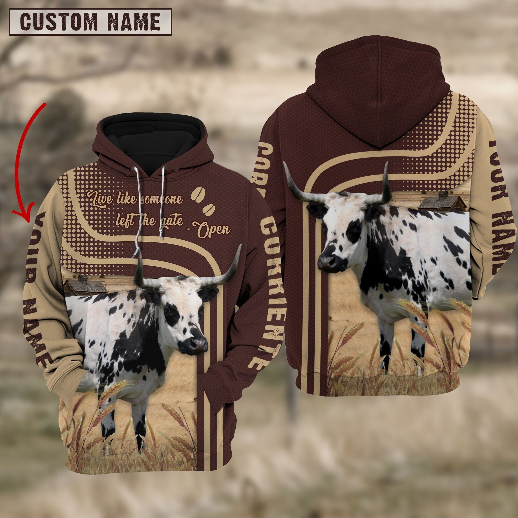 Personalized Name Corriente Cattle Hoodie TT15