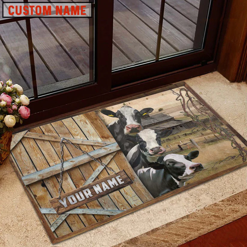 Holstein Barn Custom Name Doormat