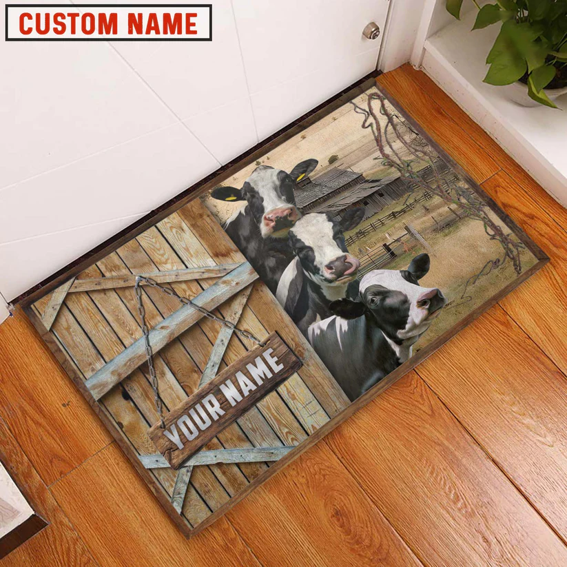 Holstein Barn Custom Name Doormat