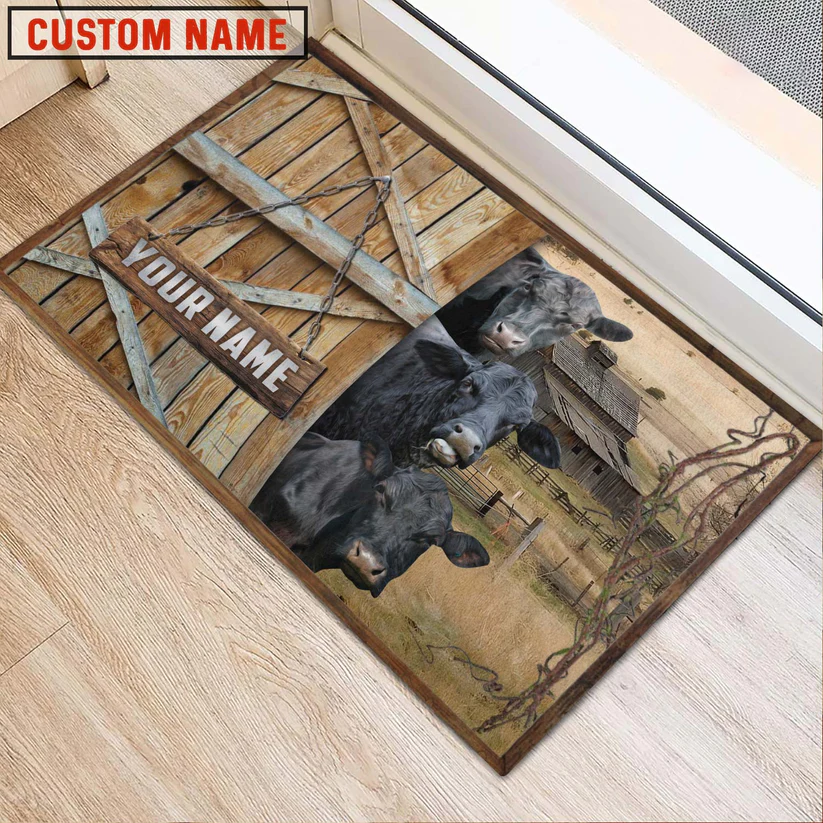 Black Angus Barn Custom Name Doormat