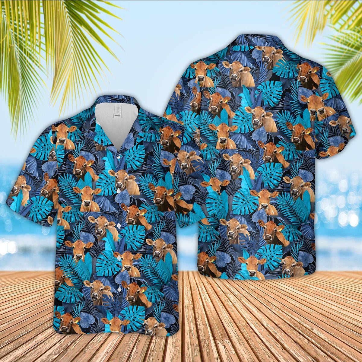 Jersey Leaf Pattern Hawaiian Shirt