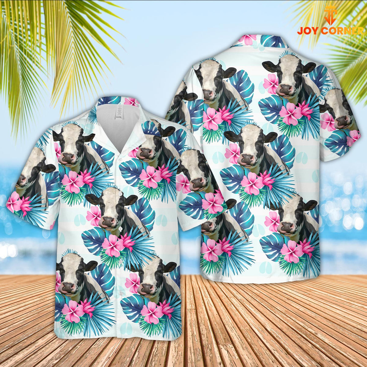 Holstein Foot Sign Pattern 3D Hawaiian Shirt