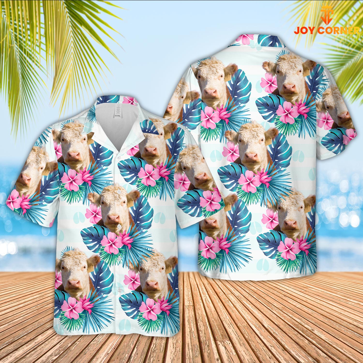 Hereford Foot Sign Pattern 3D Hawaiian Shirt
