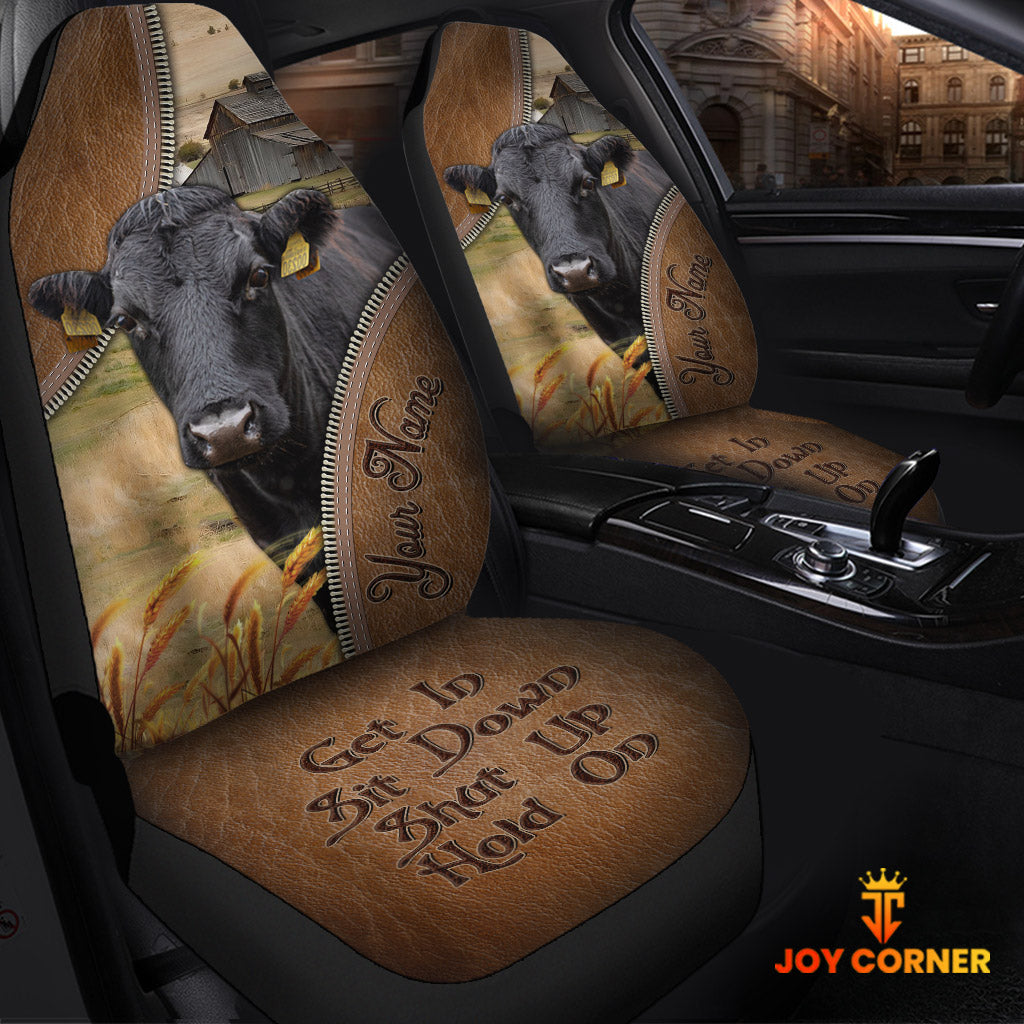 Dexter Customized Name Leather Pattern Car Seat Covers (2Pcs)