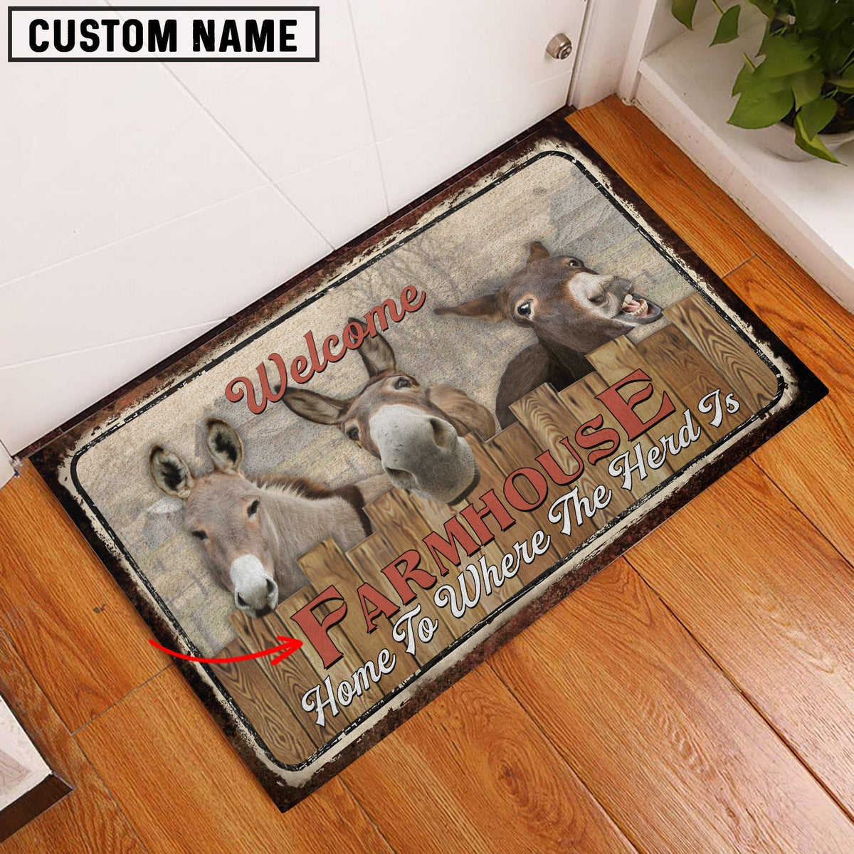 Donkey Personalized - Welcome  Doormat
