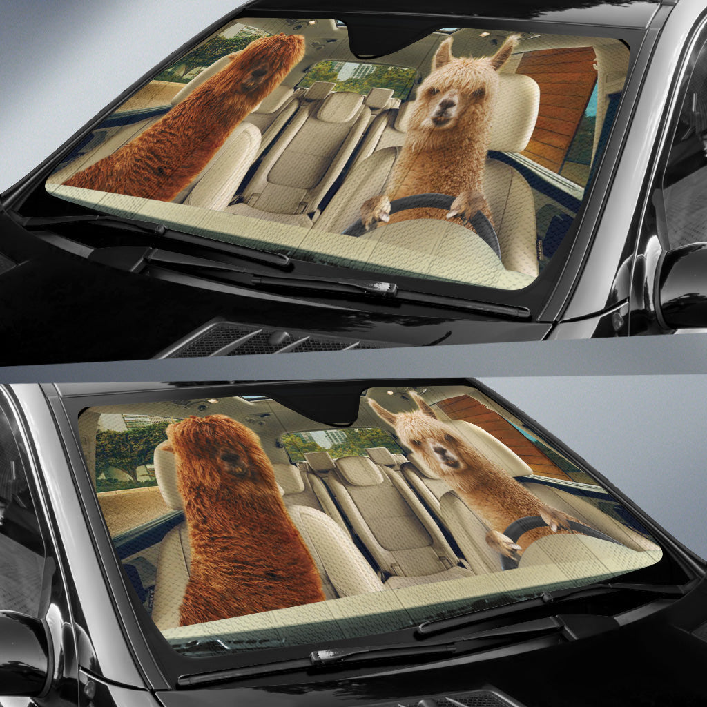Driving Alpacas All Over Printed 3D Sun Shade