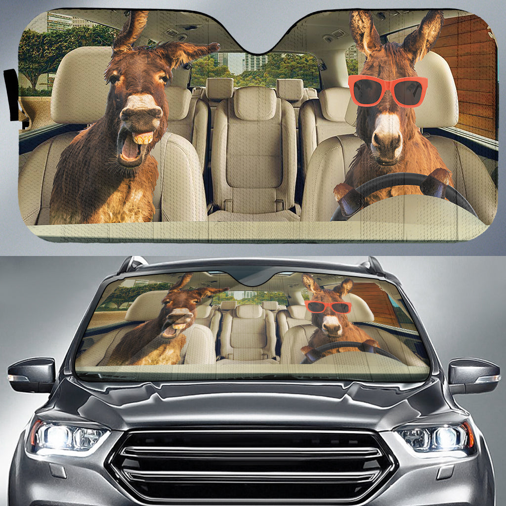 Driving Donkeys All Over Printed 3D Sun Shade