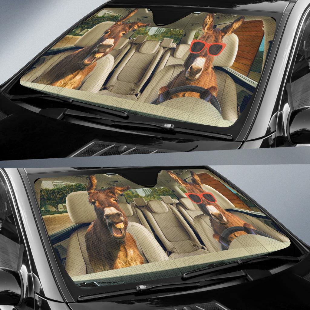 Driving Donkeys All Over Printed 3D Sun Shade