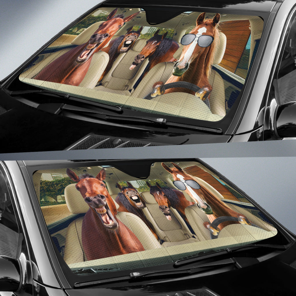 Driving Horse All Over Printed 3D Sun Shade