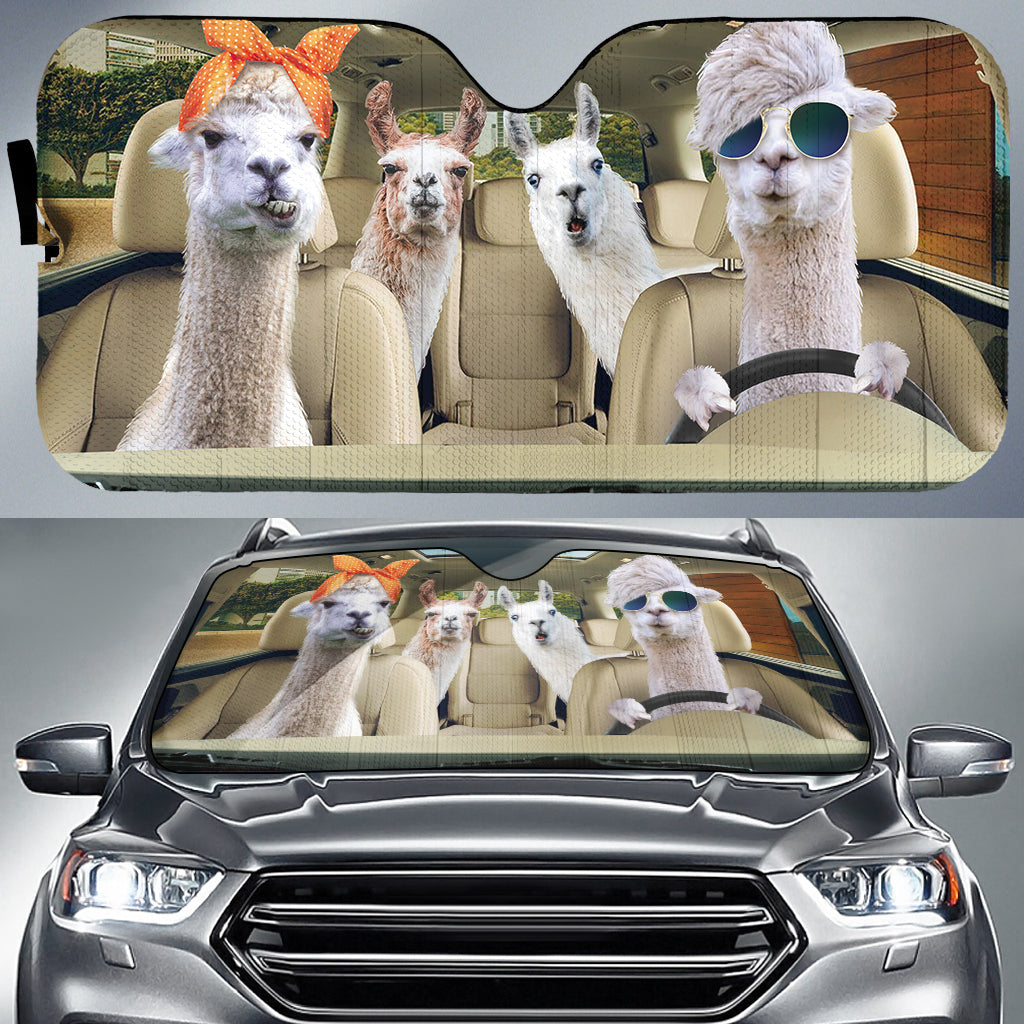 Driving Llamas All Over Printed 3D Sun Shade