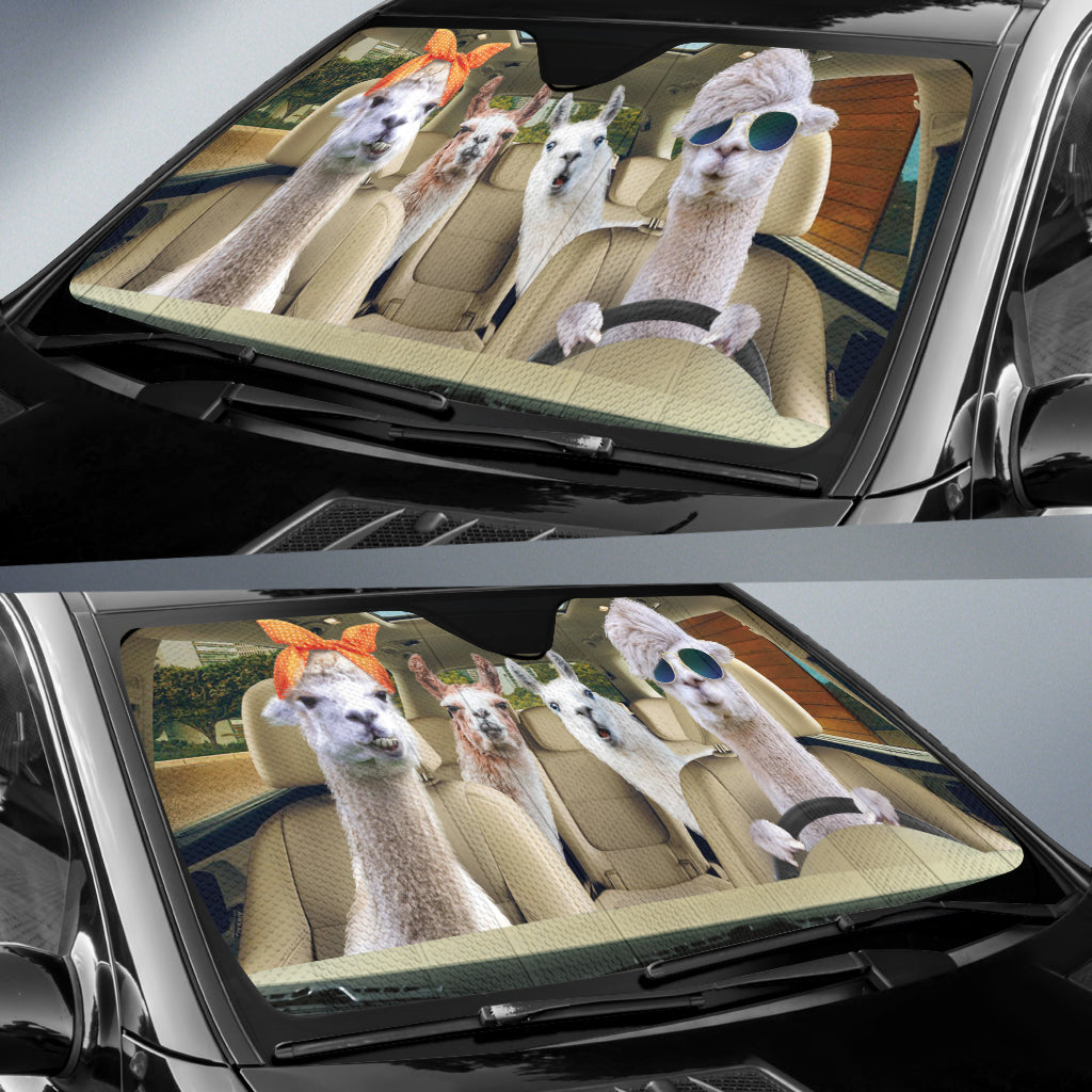 Driving Llamas All Over Printed 3D Sun Shade