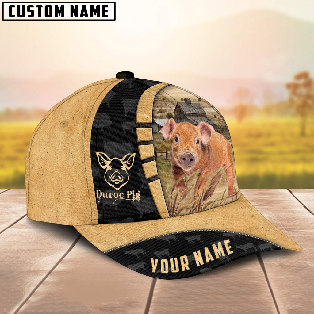 Custom Name Duroc Pig Cattle Farmhouse Field Cap