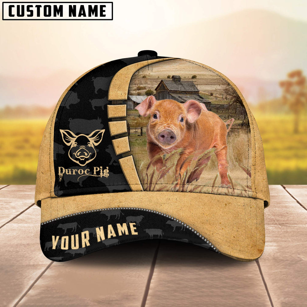 Custom Name Duroc Pig Cattle Farmhouse Field Cap