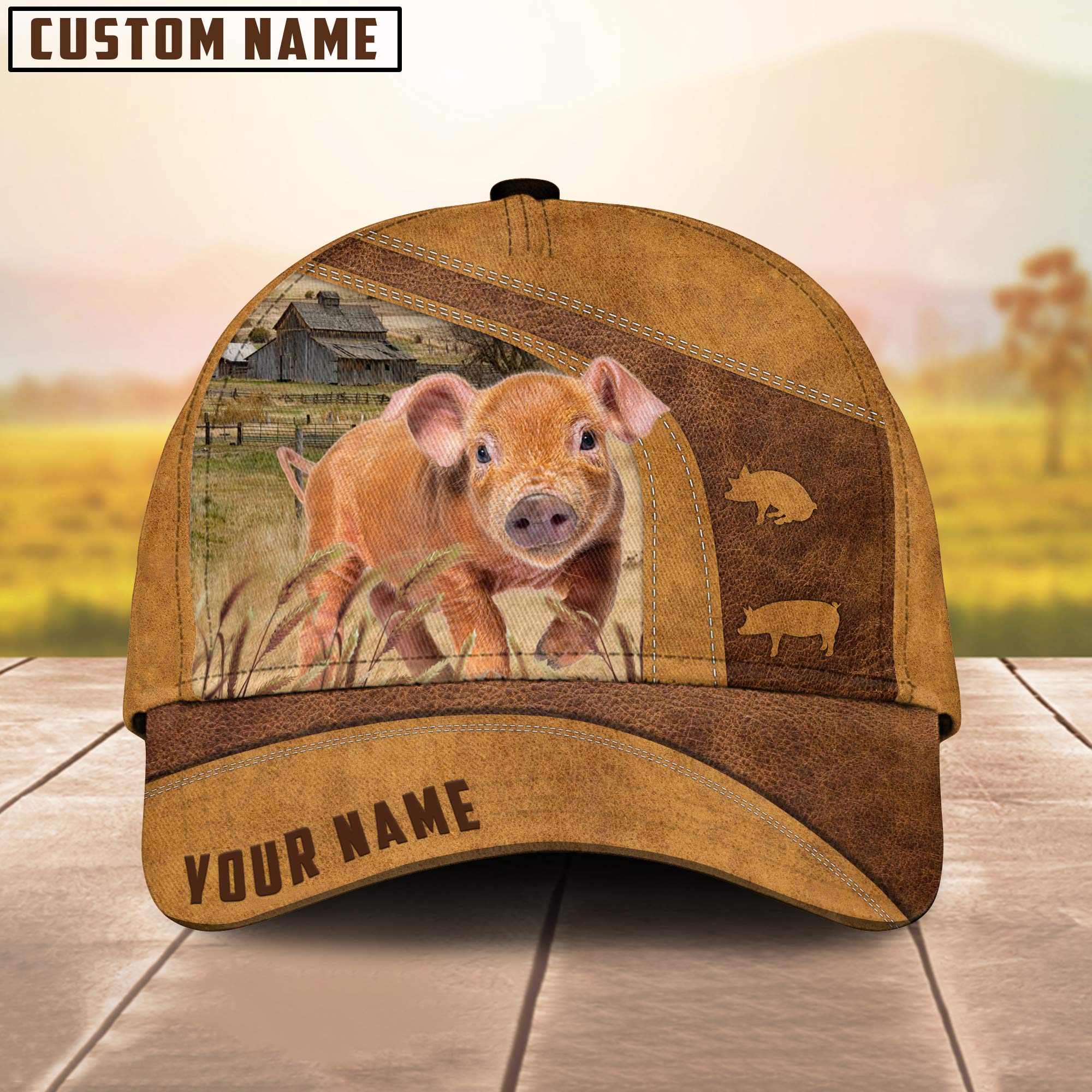Custom Name Duroc Pig Cap
