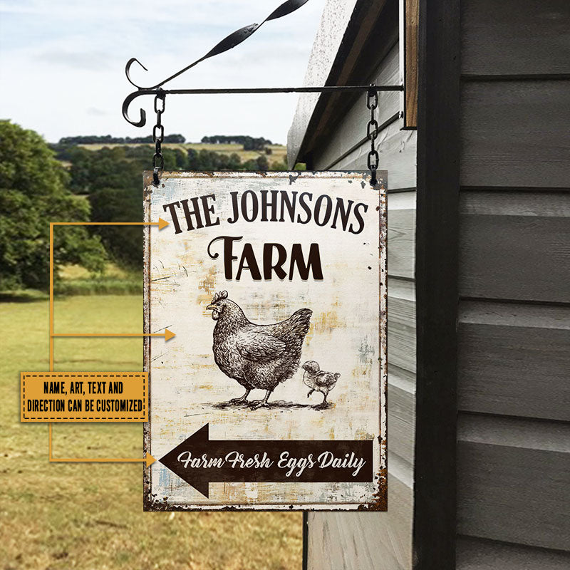 Personalized Farm Chicken/Pig/Cattle All Printed 3D Metal Sign