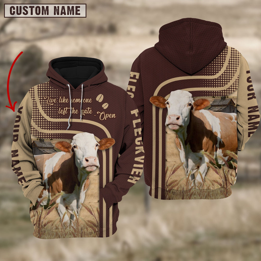 Personalized Name Fleckvieh Cattle Hoodie TT12