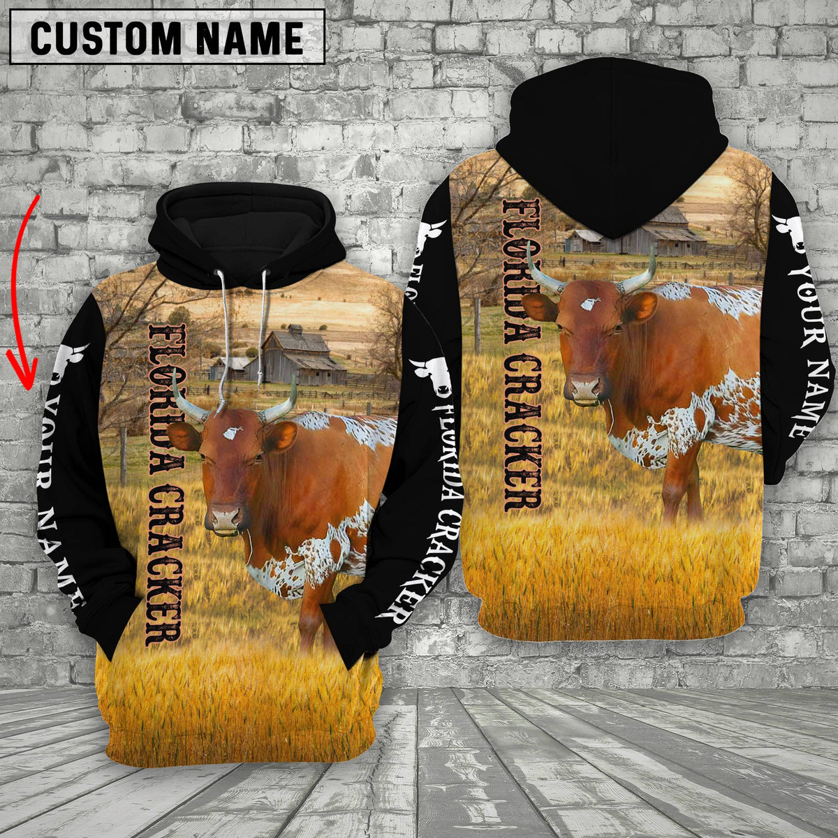 Personalized Name Florida Cracker 3D Hoodie