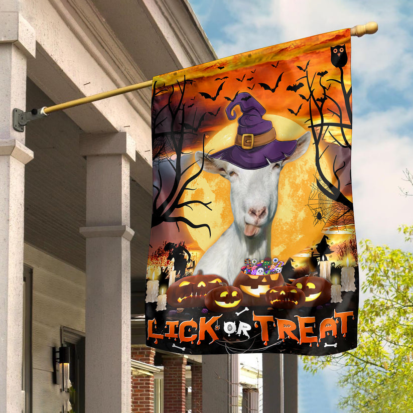 Goat Lick Or Treat Flag