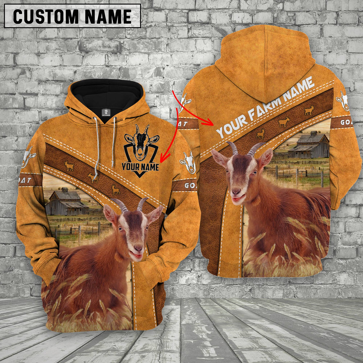 Goat 3D Customized Name - Farm Name Hoodie
