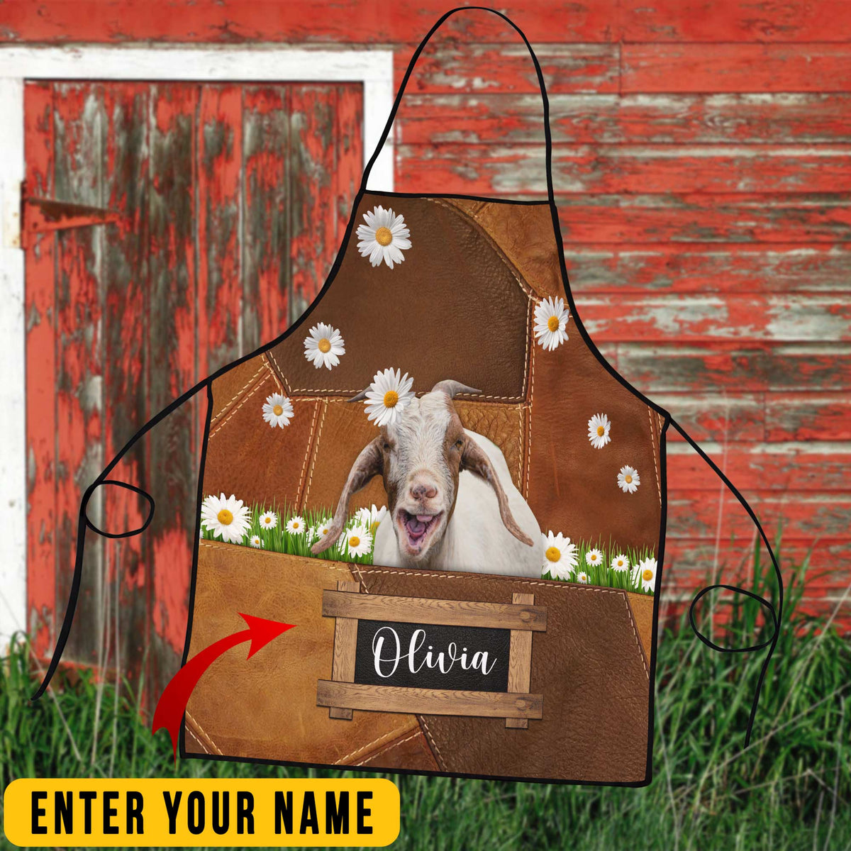 Personalized Name Goat All Over Printed 3D Apron