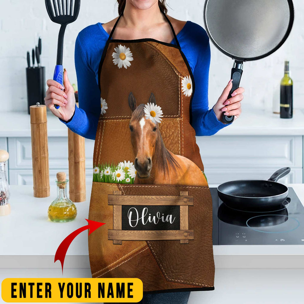 Personalized Name Grade Horse All Over Printed 3D Apron