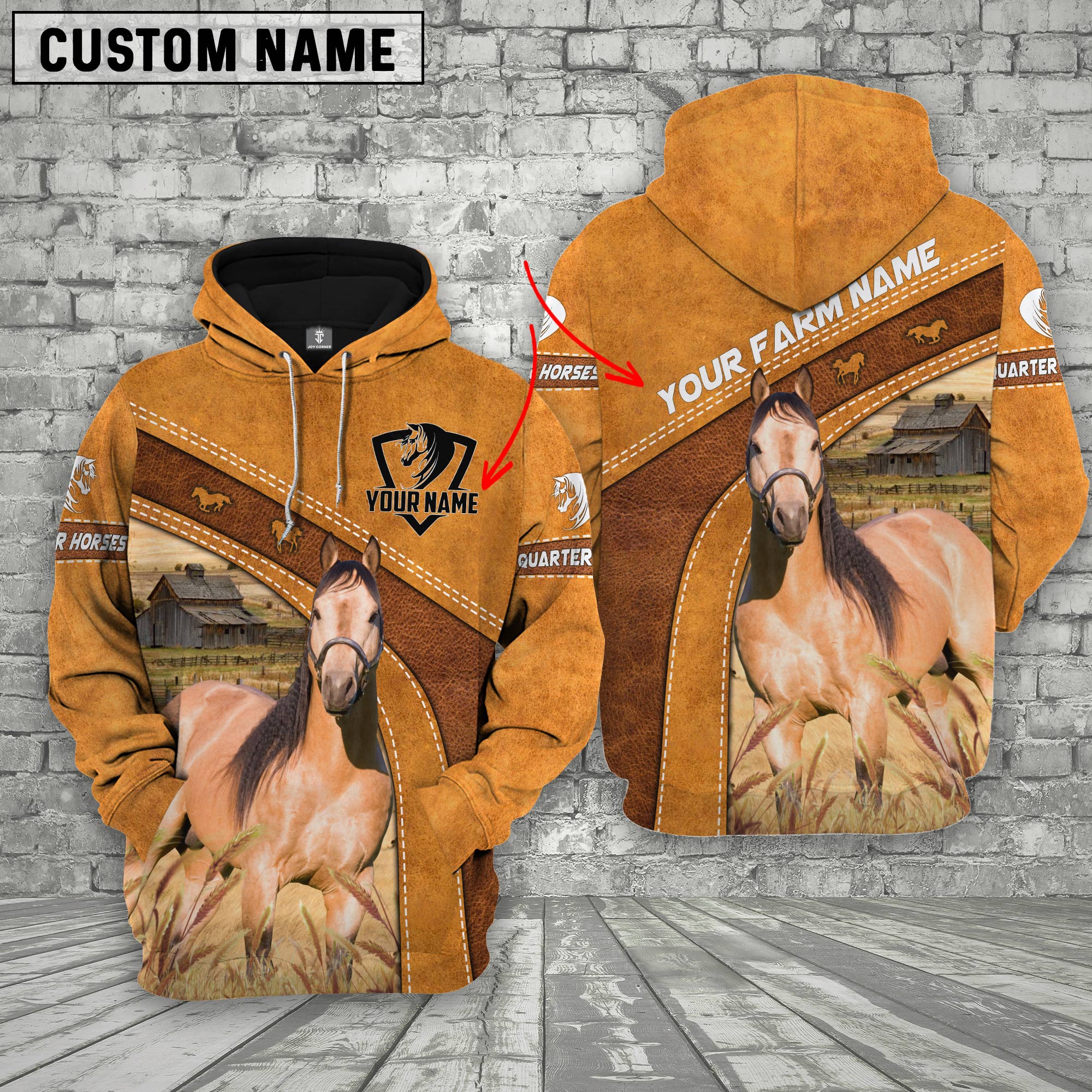 Personalized Name Farm Quarter Horses Hoodie TT1