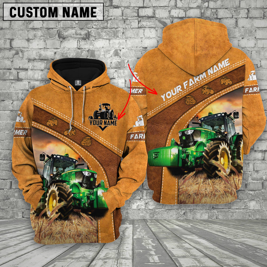 Personalized Name Farm Tractor Hoodie For Kids