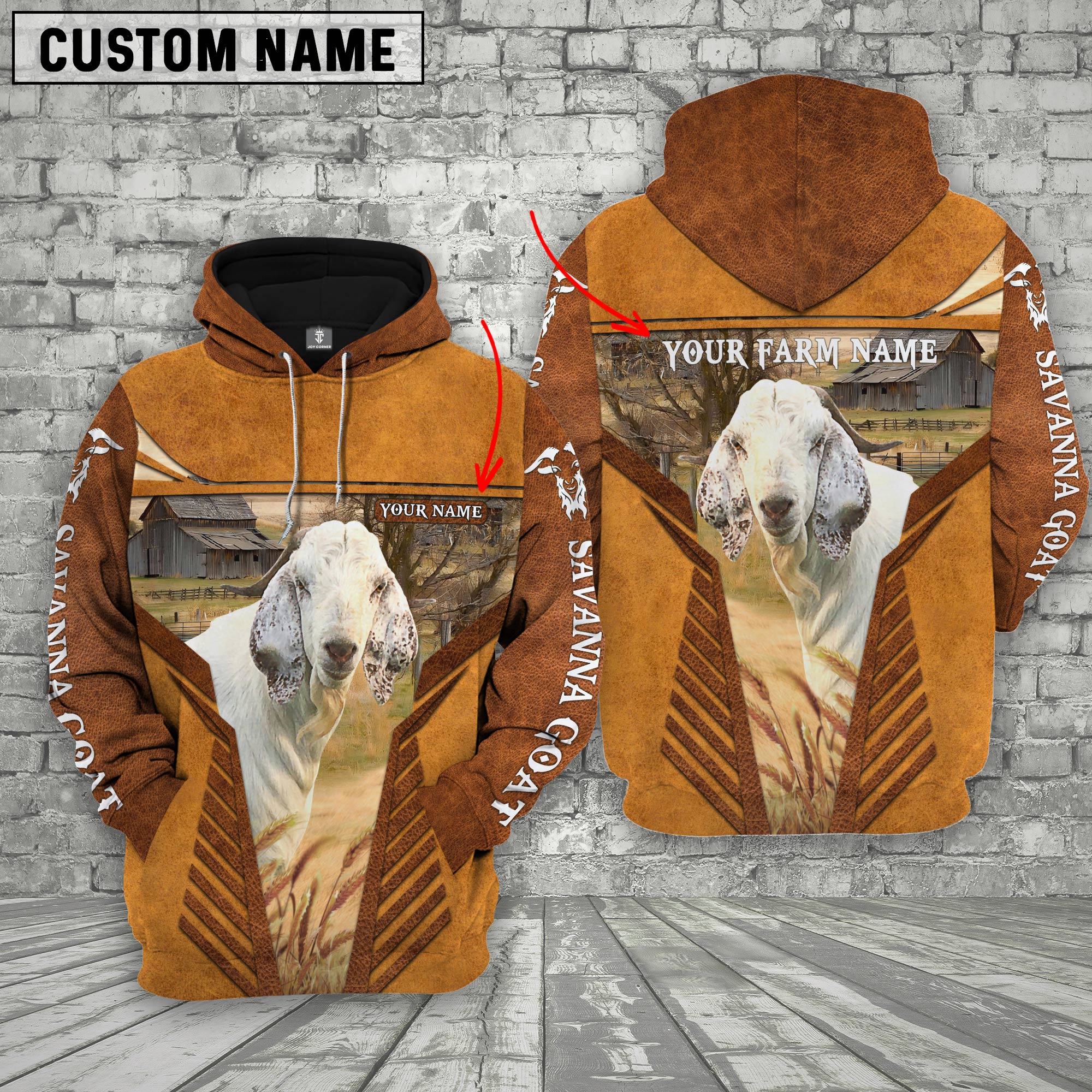 Personalized Name Farm Savanna Goat Cattle Hoodie TT1