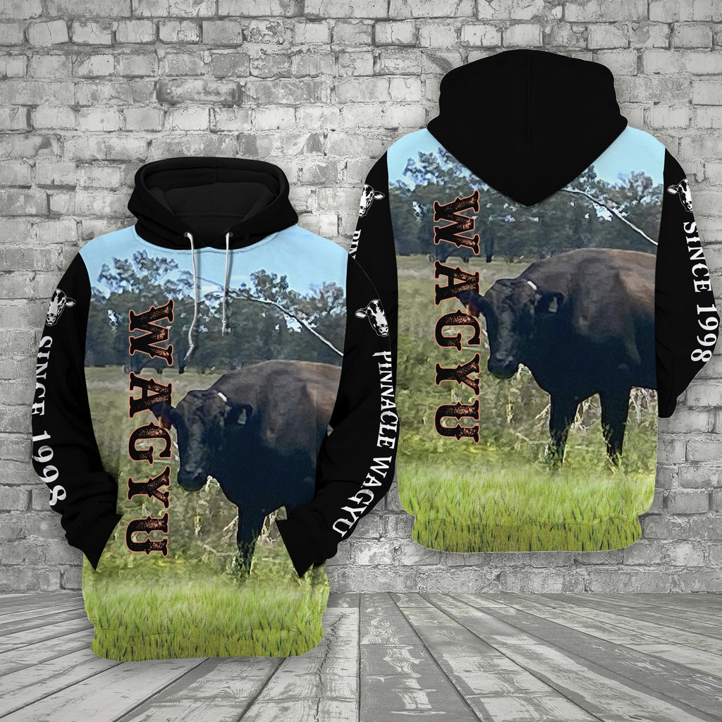 Pinnacle Wagyu Cattle On The Farm All Over Printed 3D Hoodie