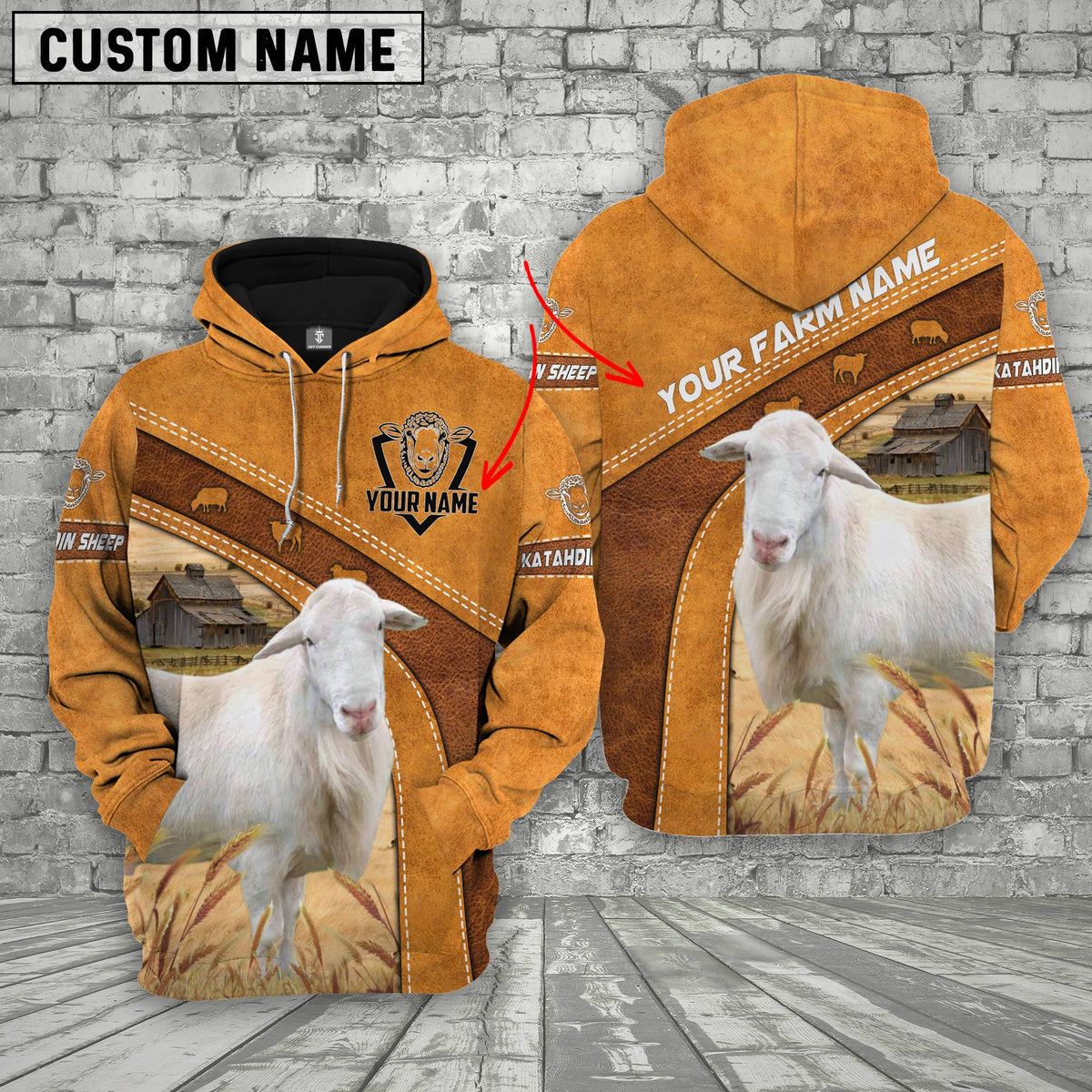 Personalized Name Farm Katahdin Sheep Hoodie TT1