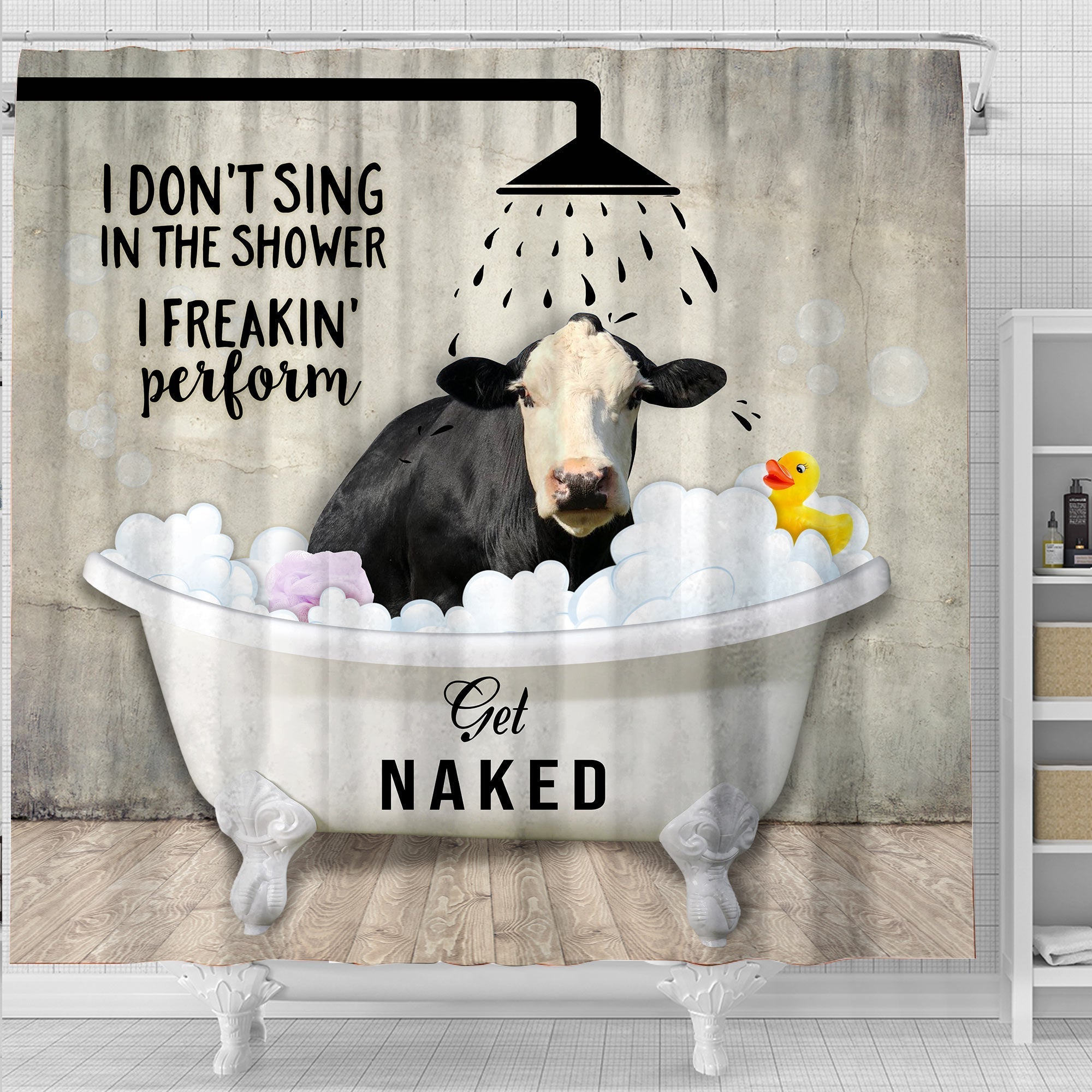 Black Baldy I Don't Sing In The Shower 3D Shower Curtain