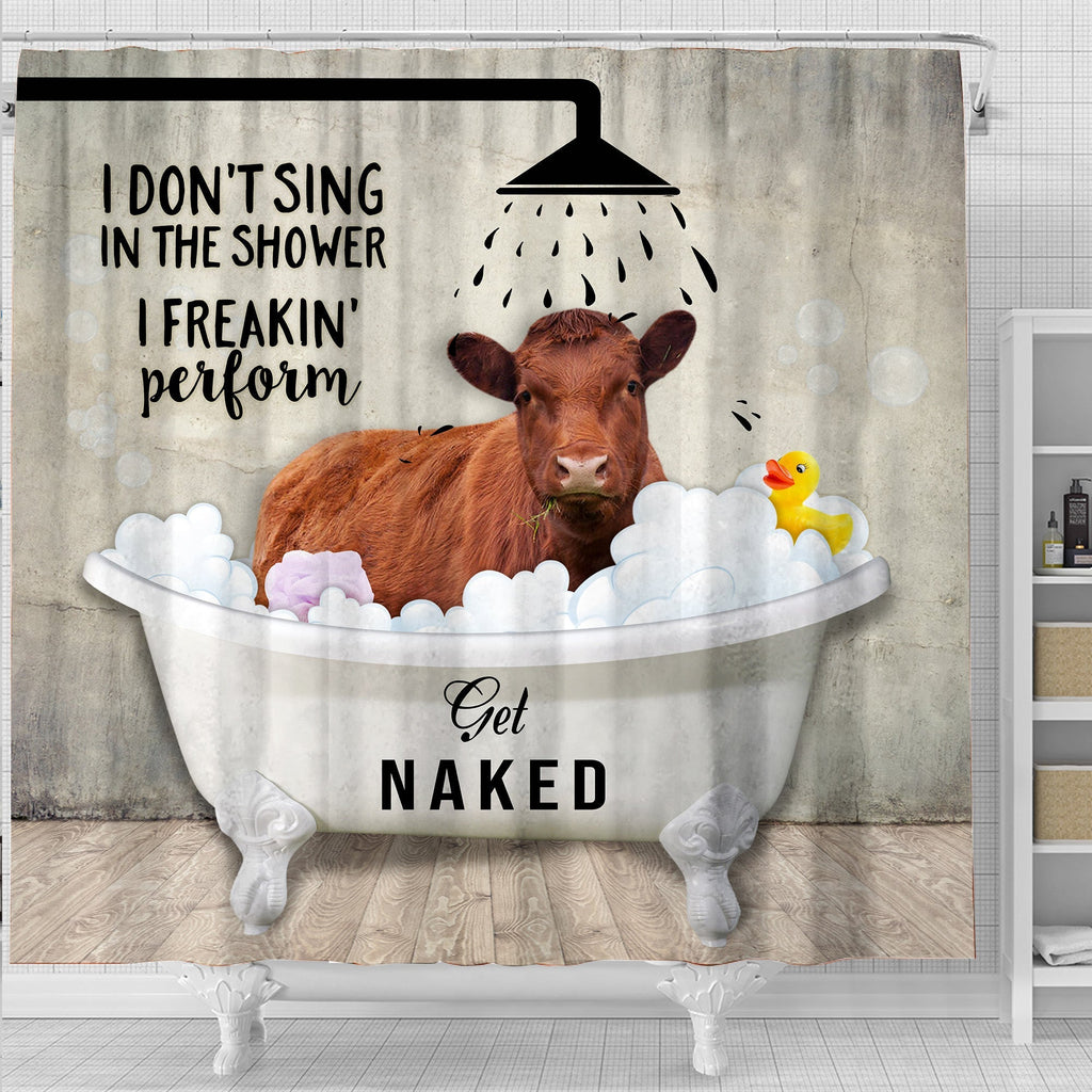Red Angus I Don't Sing In The Shower 3D Shower Curtain