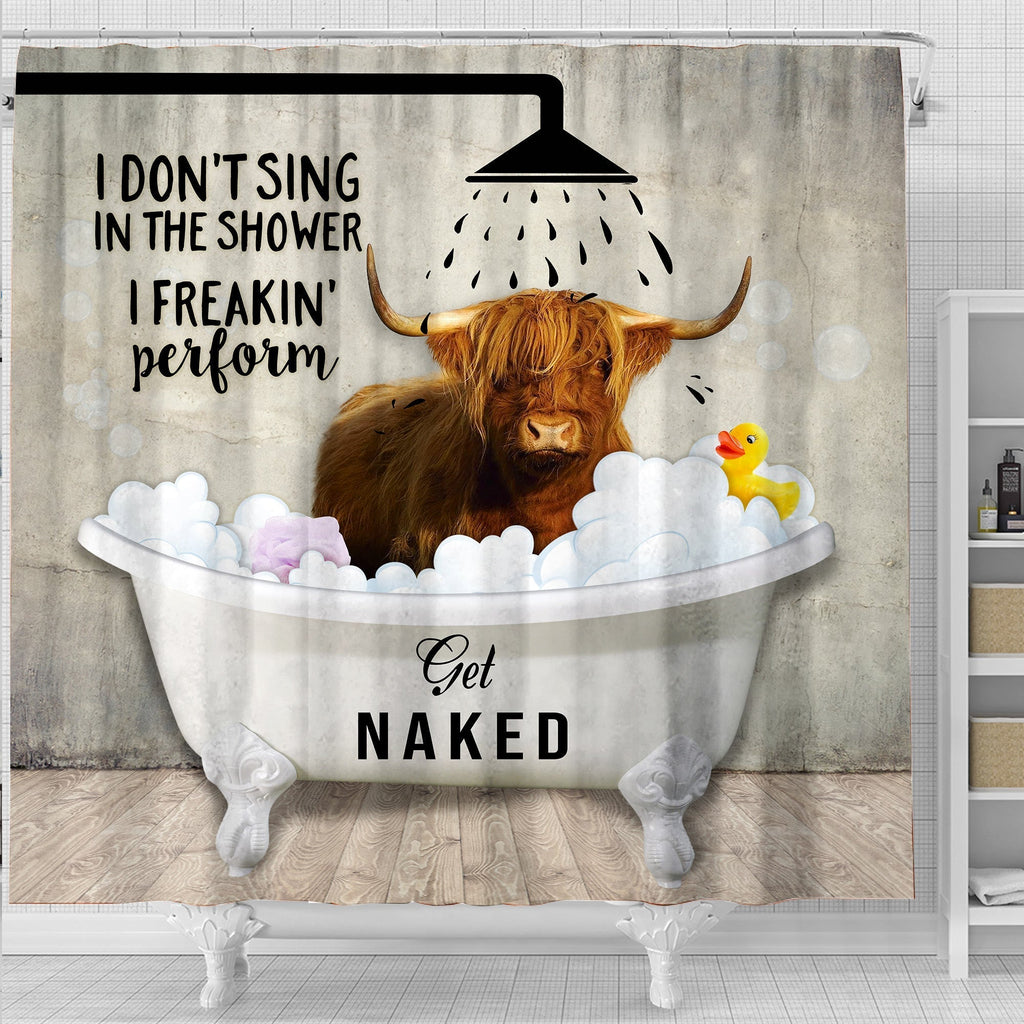 Highland Cattle I Don't Sing In The Shower 3D Shower Curtain