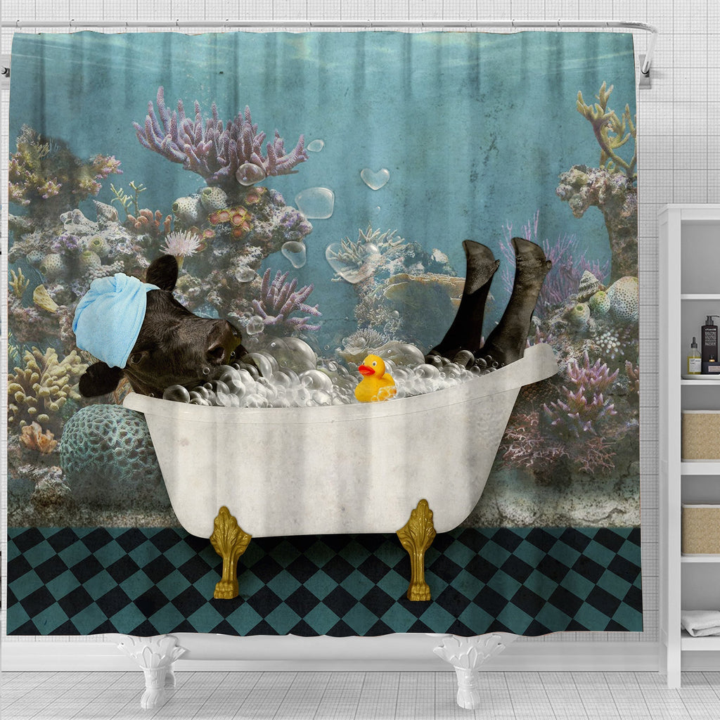 Dexter Taking Shower Under The Sea 3D Shower Curtain
