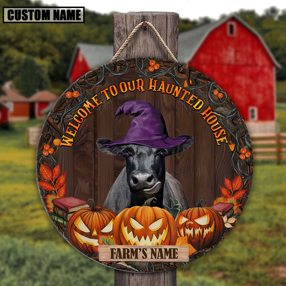 Welcome To Our Haunted House Custom Name Wooden Sign