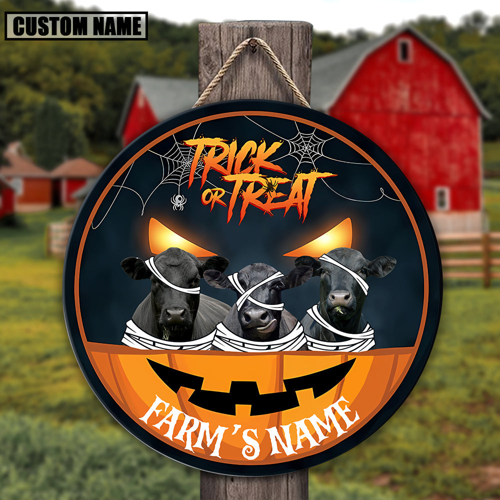 Farm Animal Halloween Custom Name Wooden Sign