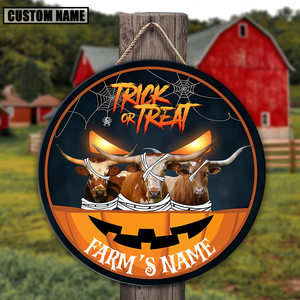 Farm Animal Halloween Custom Name Wooden Sign